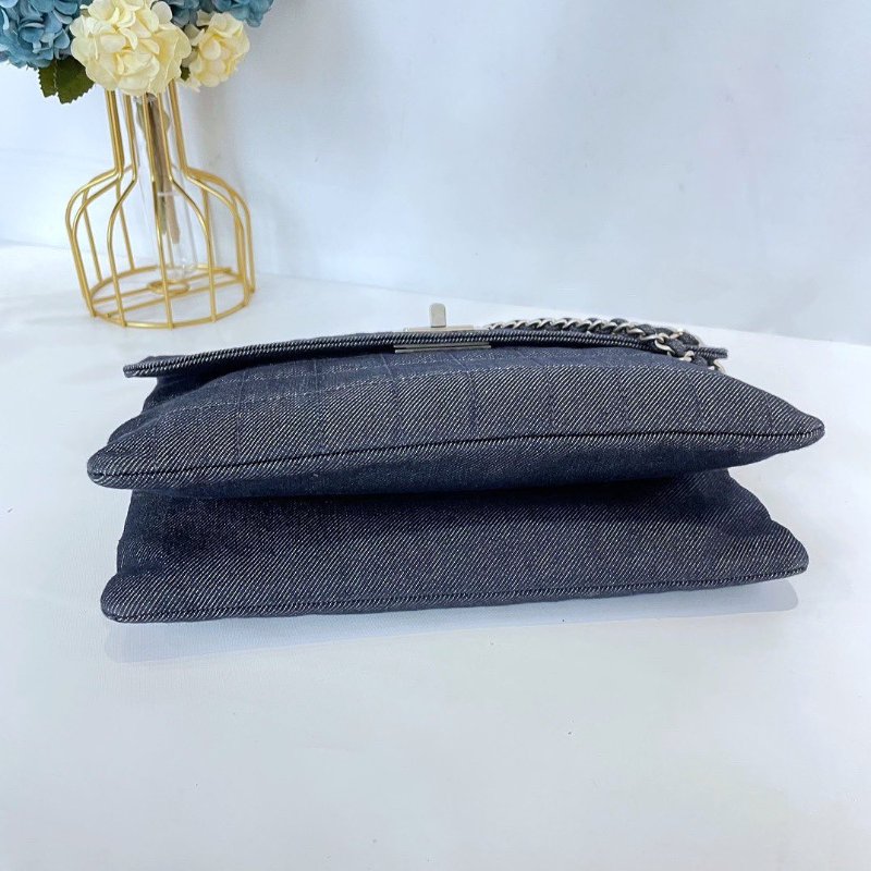 【CHANEL】香奈兒 Denim Chain Shoulder 藍色 銀扣 2.55鏈條包 25x15x6 正品（二手）-5