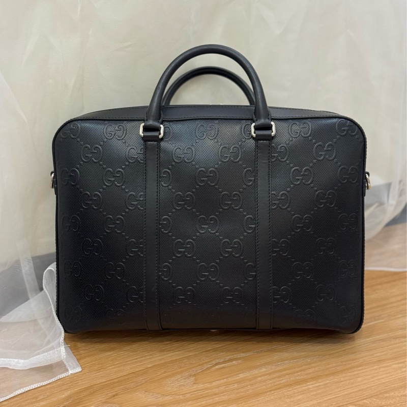 （台灣購證🇹🇼）Gucci男士浮雕公事包💼 背袋全新未使用-2