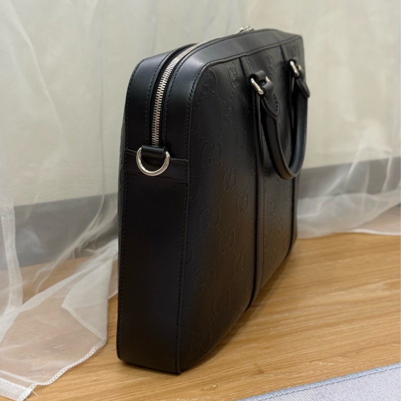 （台灣購證🇹🇼）Gucci男士浮雕公事包💼 背袋全新未使用-4