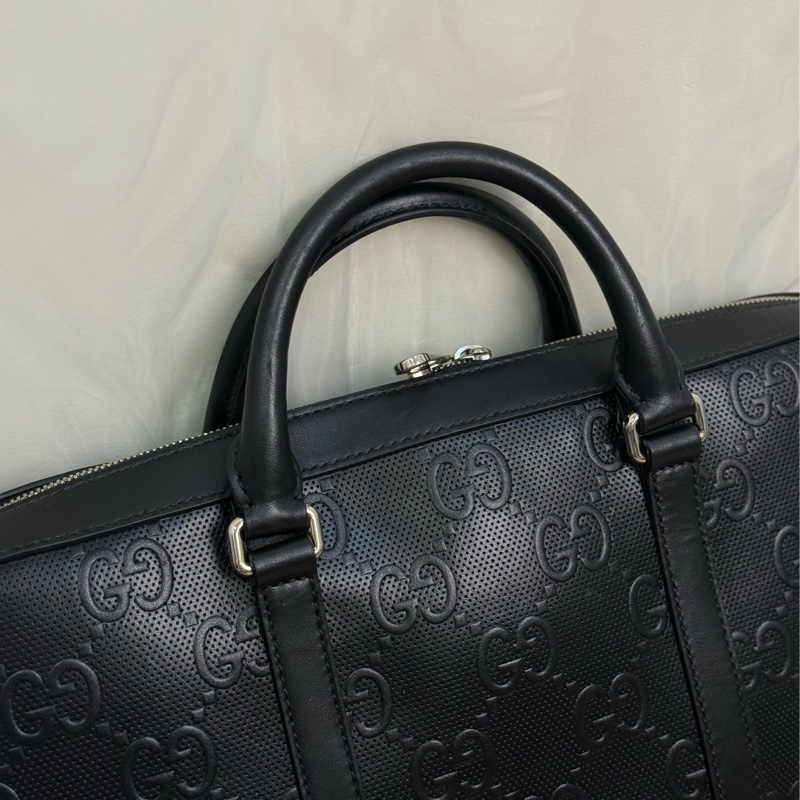 （台灣購證🇹🇼）Gucci男士浮雕公事包💼 背袋全新未使用-11