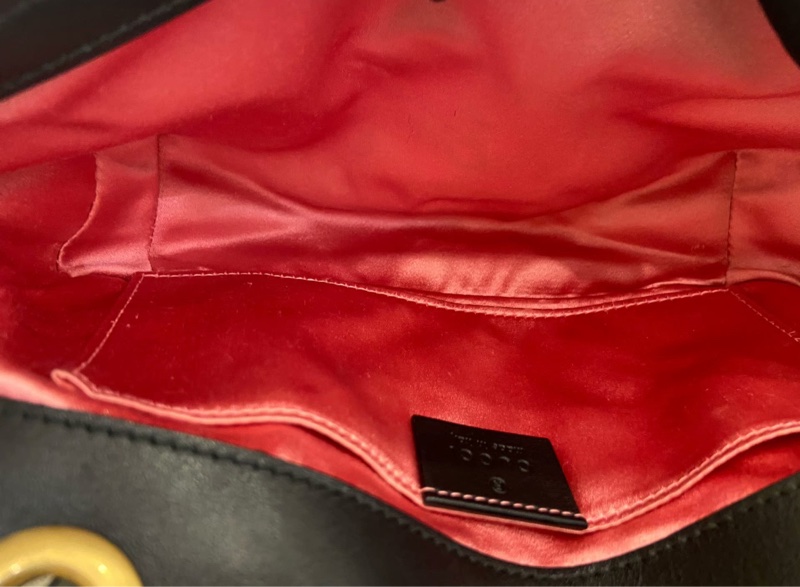 【95新✨全網最低價】Gucci古馳Marmont26 黑色絲絨鏈條包-8