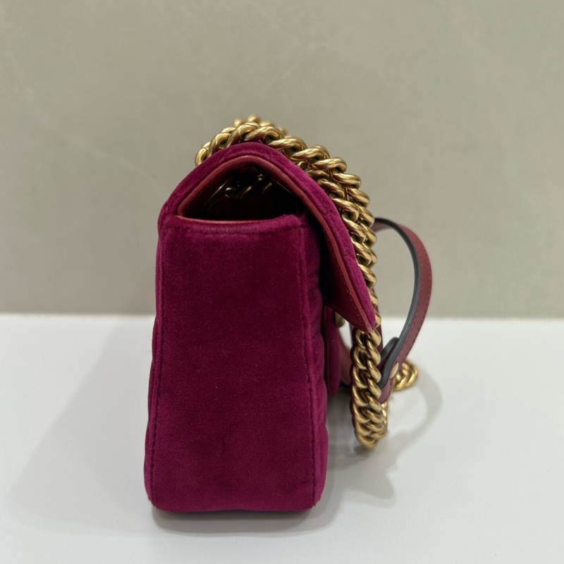 【95新✨全網最低價】Gucci古馳Marmont26 黑色絲絨鏈條包-2