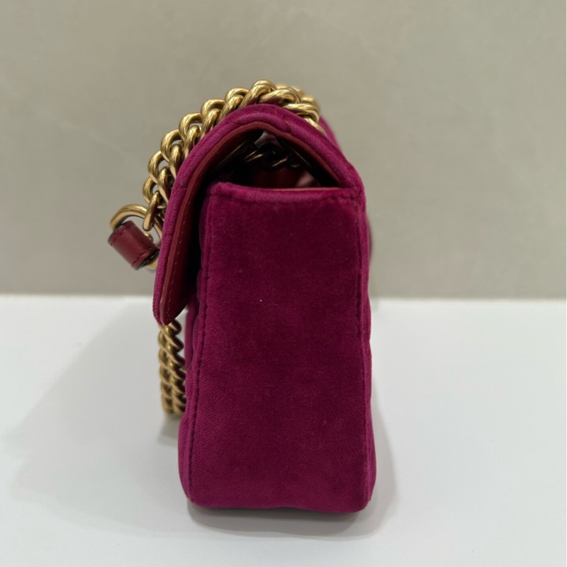 【95新✨全網最低價】Gucci古馳Marmont26 黑色絲絨鏈條包-3