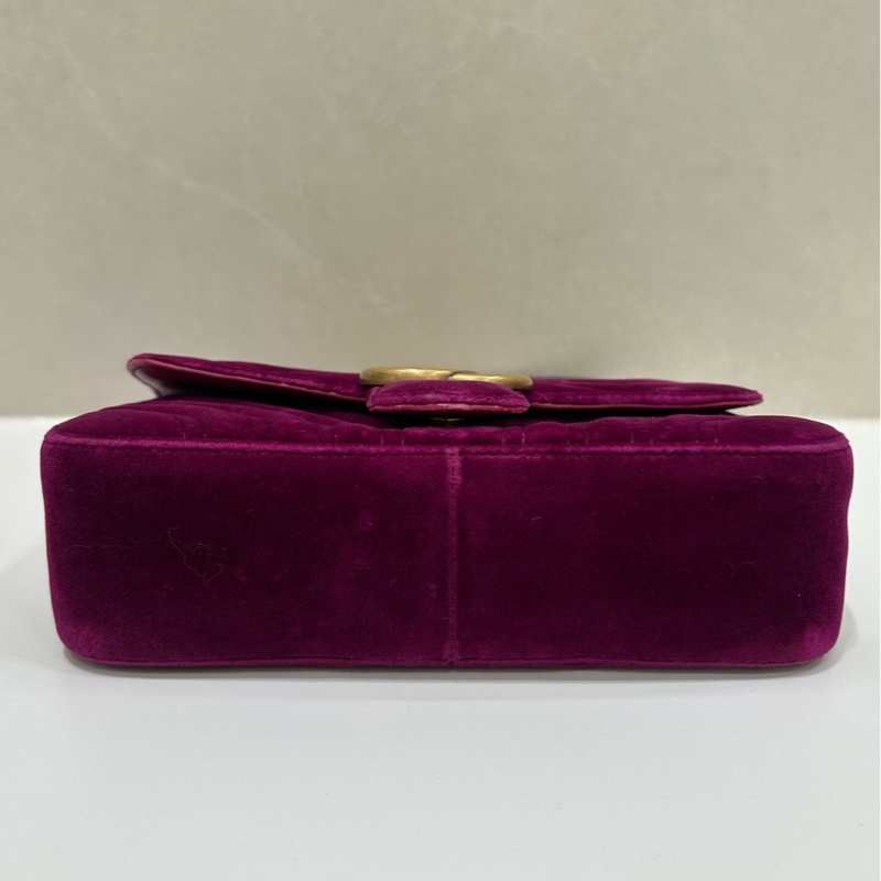 【95新✨全網最低價】Gucci古馳Marmont26 黑色絲絨鏈條包-4