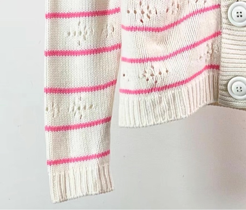 MIU MIU  粉白間條毛衣開衫-3