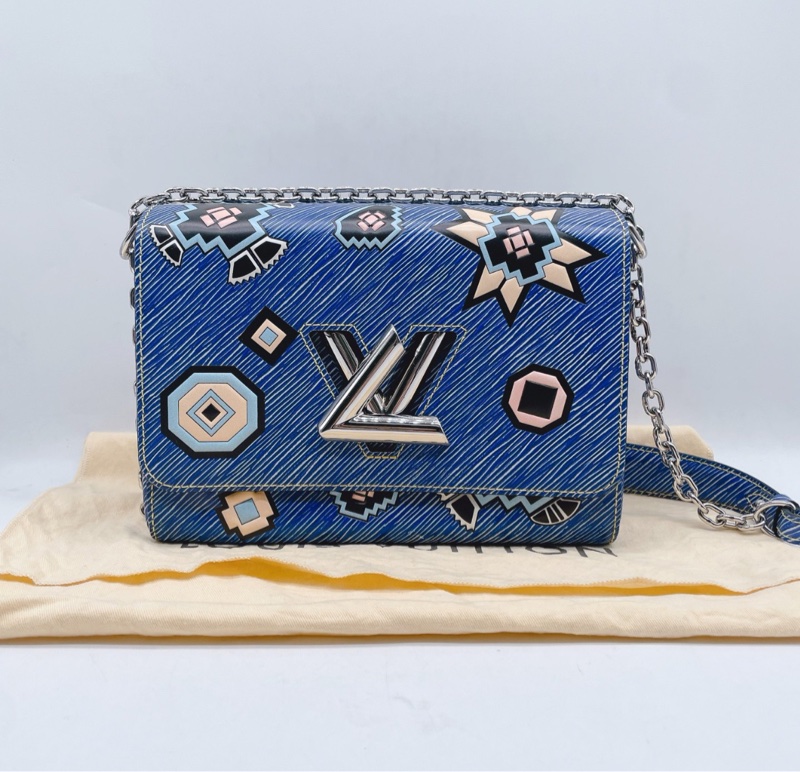 【95%新✨獨特個性✨全網最低價】LV限量款藍色水波紋塗鴉Twist 鏈條包-1
