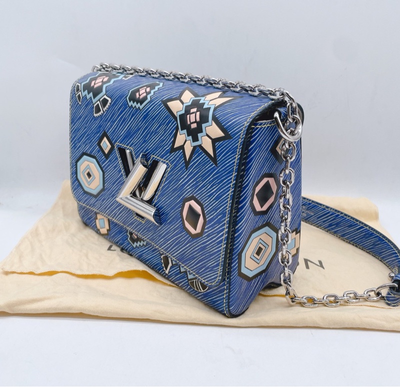 【95%新✨獨特個性✨全網最低價】LV限量款藍色水波紋塗鴉Twist 鏈條包-2