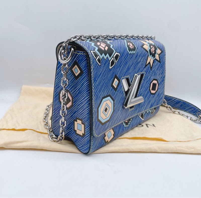 【95%新✨獨特個性✨全網最低價】LV限量款藍色水波紋塗鴉Twist 鏈條包-3