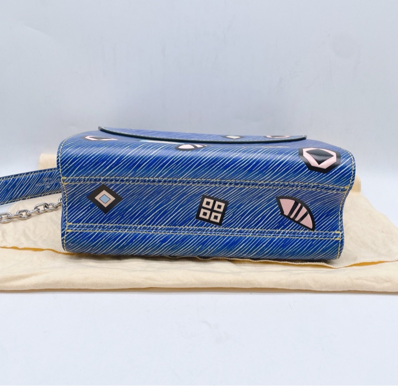 【95%新✨獨特個性✨全網最低價】LV限量款藍色水波紋塗鴉Twist 鏈條包-5
