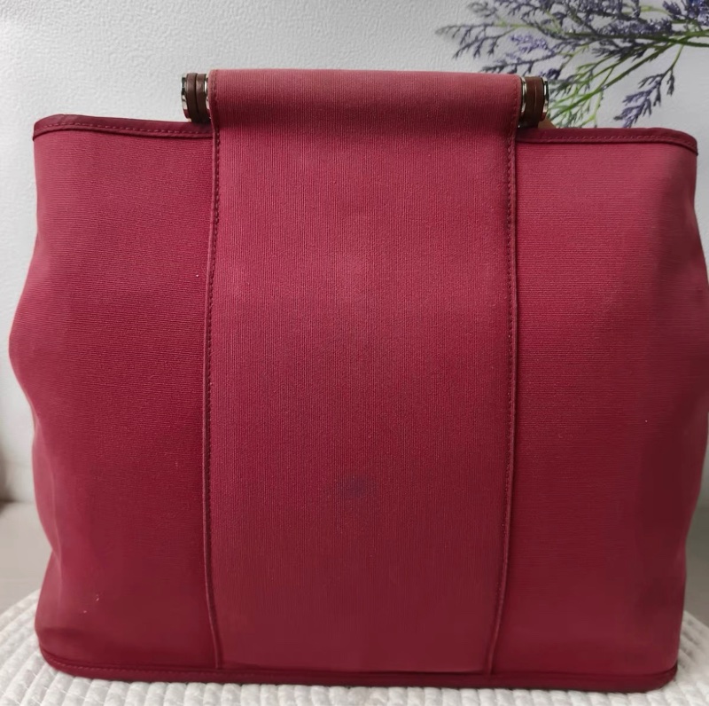 HERMES 手提包Cabag 9T Capucine火焰紅 帆布-3