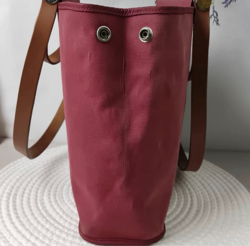 HERMES 手提包Cabag 9T Capucine火焰紅 帆布-5