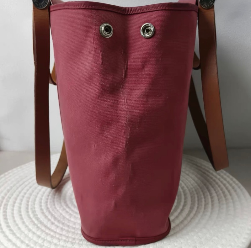 HERMES 手提包Cabag 9T Capucine火焰紅 帆布-12