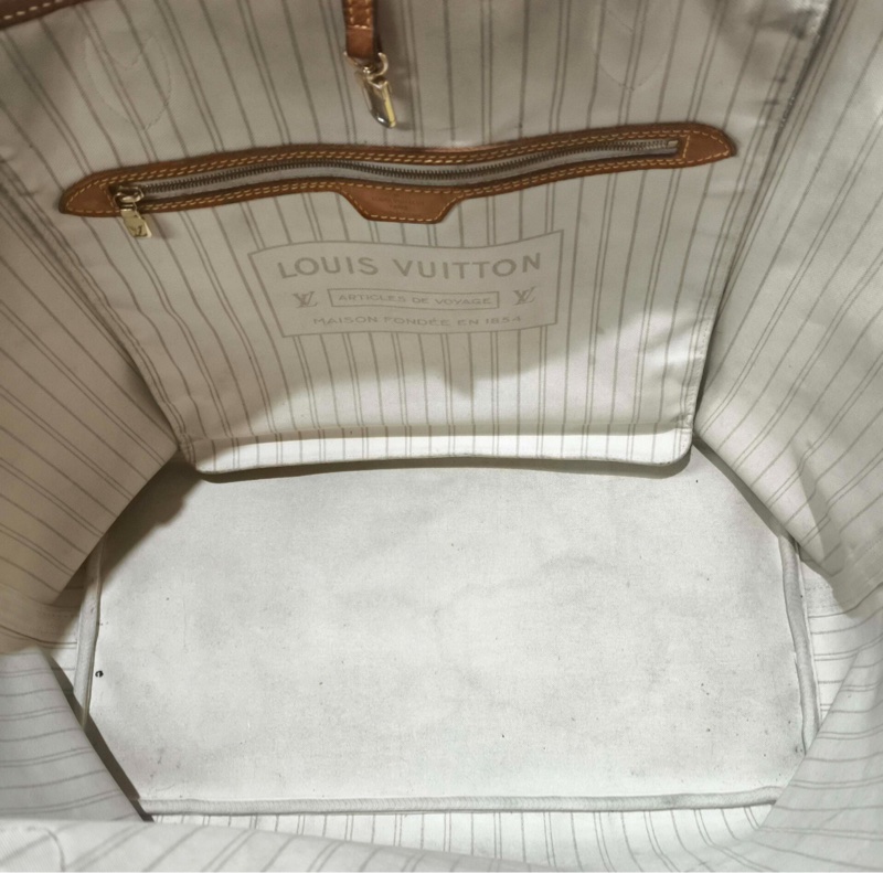 【90%新✨經典保值】LV 路易威登 Neverfull 大號 白棋盤格 托特包-6