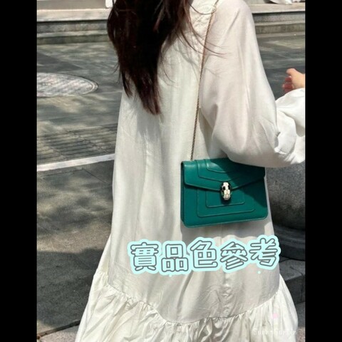 Bvlgari 寶格麗 經典祖母綠金鍊蛇頭包