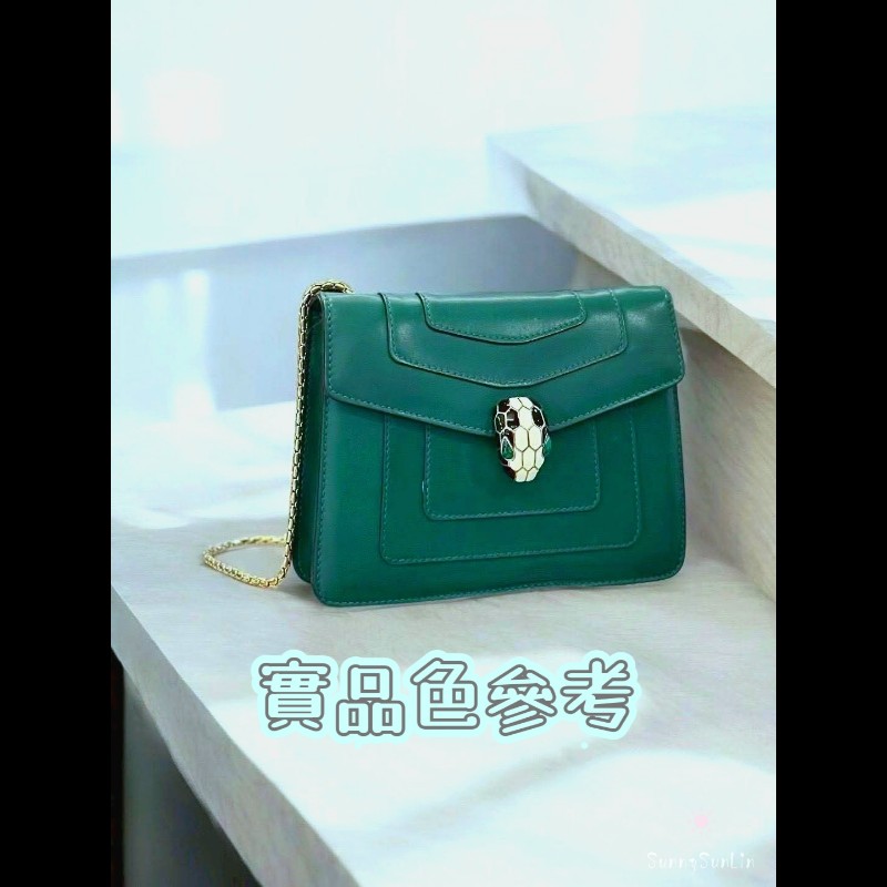 Bvlgari 寶格麗 經典祖母綠金鍊蛇頭包-2
