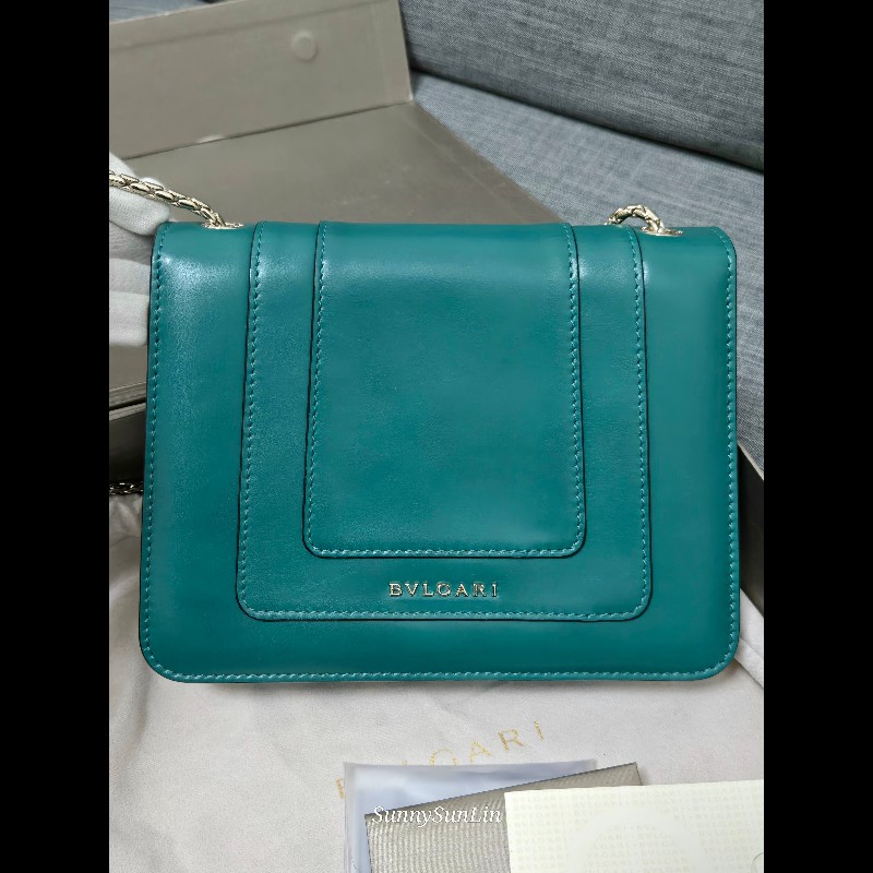 Bvlgari 寶格麗 經典祖母綠金鍊蛇頭包-23