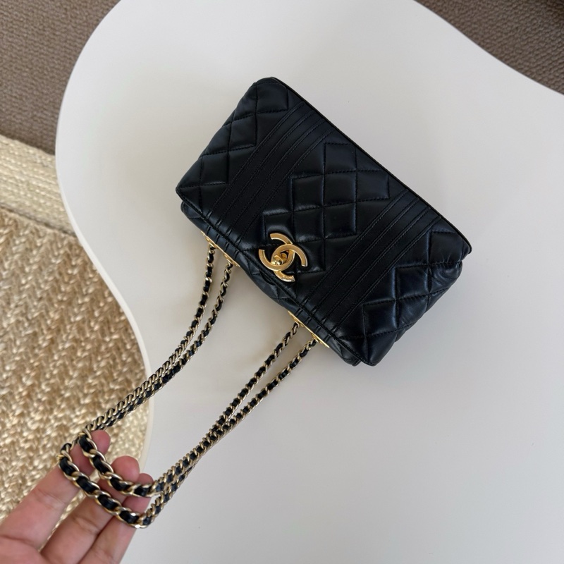 Chanel 黑金雙鏈盒子包-3