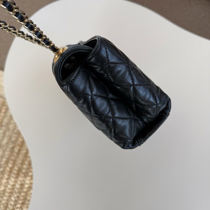 Chanel 黑金雙鏈盒子包-4