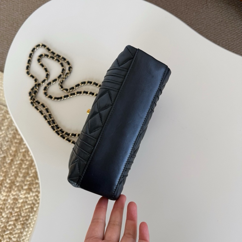 Chanel 黑金雙鏈盒子包-5