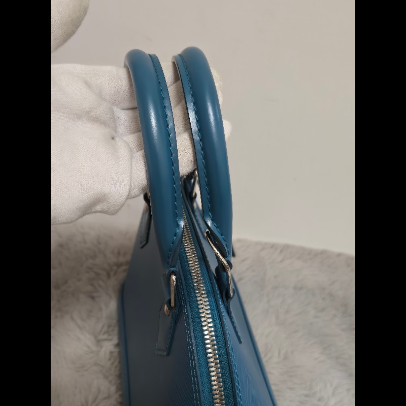 LV Alma BB Epi 牛皮水波紋 孔雀藍（綠）色 貝殼包 手提包肩背包斜背包-12