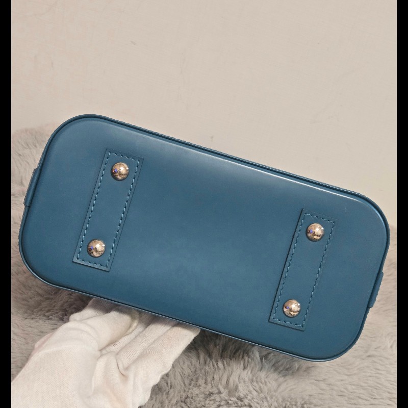 LV Alma BB Epi 牛皮水波紋 孔雀藍（綠）色 貝殼包 手提包肩背包斜背包-23