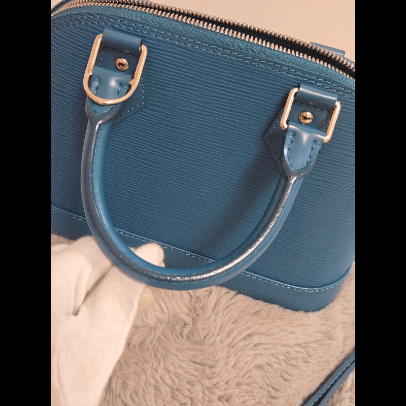 LV Alma BB Epi 牛皮水波紋 孔雀藍（綠）色 貝殼包 手提包肩背包斜背包-24