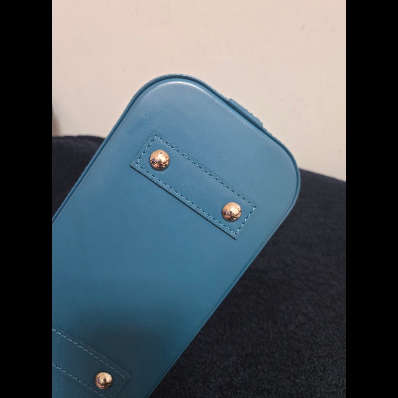 LV Louis Vuitton 路易威登 Alma BB Epi 牛皮水波紋 孔雀藍(綠)色 貝殼包 手提包肩背包斜背包-37