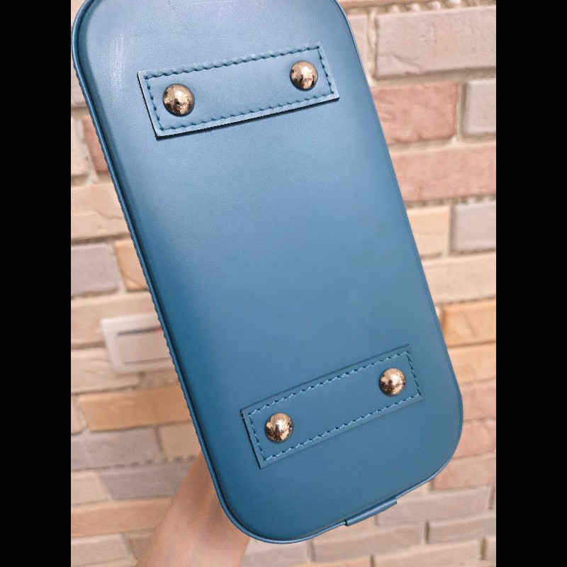 LV Louis Vuitton 路易威登 Alma BB Epi 牛皮水波紋 孔雀藍(綠)色 貝殼包 手提包肩背包斜背包-42