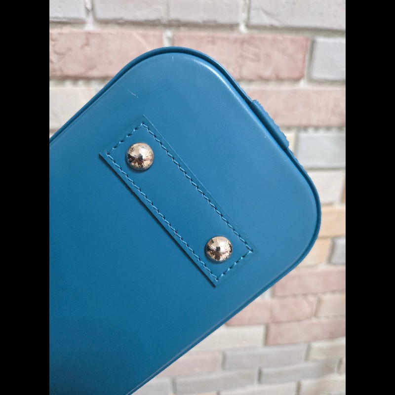 LV Louis Vuitton 路易威登 Alma BB Epi 牛皮水波紋 孔雀藍(綠)色 貝殼包 手提包肩背包斜背包-43