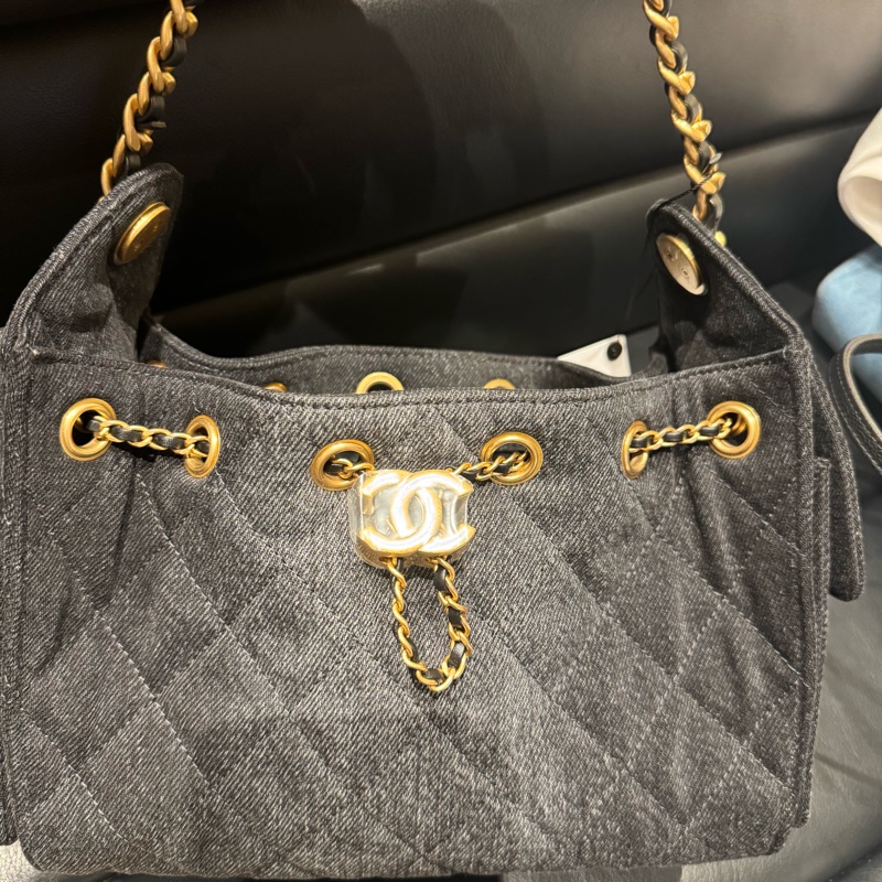 Chanel香奈兒26P黑色牛仔布25bagmini迷你-1