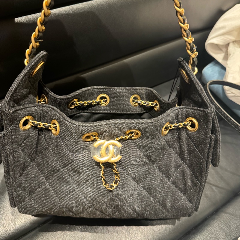 Chanel香奈兒26P黑色牛仔布25bagmini迷你-2