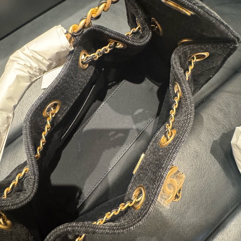 Chanel香奈兒26P黑色牛仔布25bagmini迷你-5