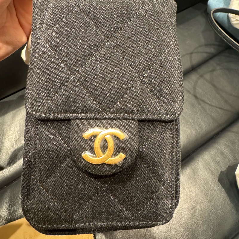 Chanel香奈兒26P黑色牛仔布25bagmini迷你-6