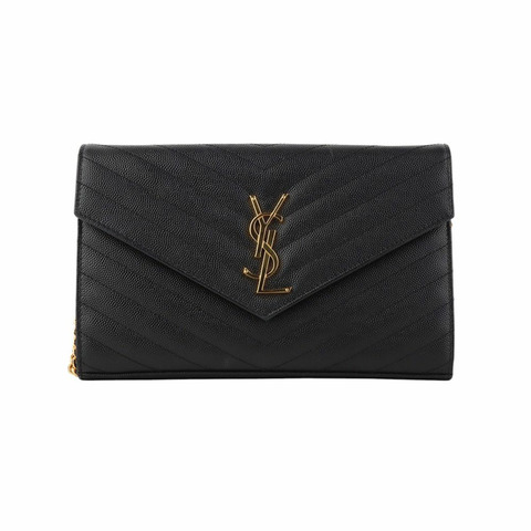 【包稅】SAINT LAURENT Grand Poudre Envelope Cassandra 馬特拉塞凸紋鏈條斜背包 34403