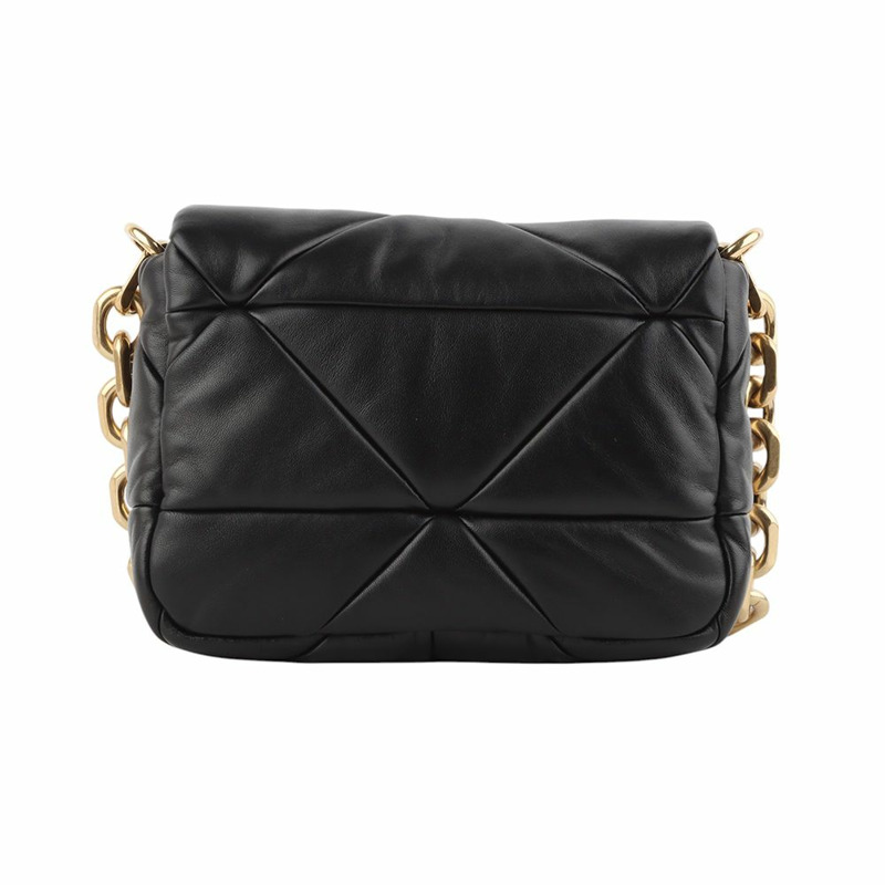 【包稅】PRADA 1BD292 納帕皮拼接絎縫金色鏈條單肩包 34386--2