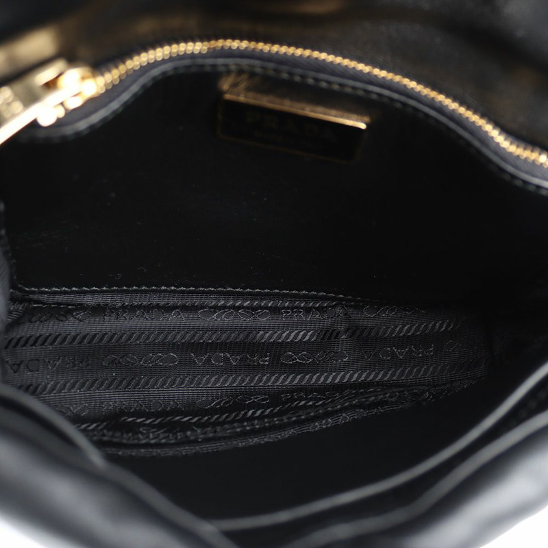 【包稅】PRADA 1BD292 納帕皮拼接絎縫金色鏈條單肩包 34386--6