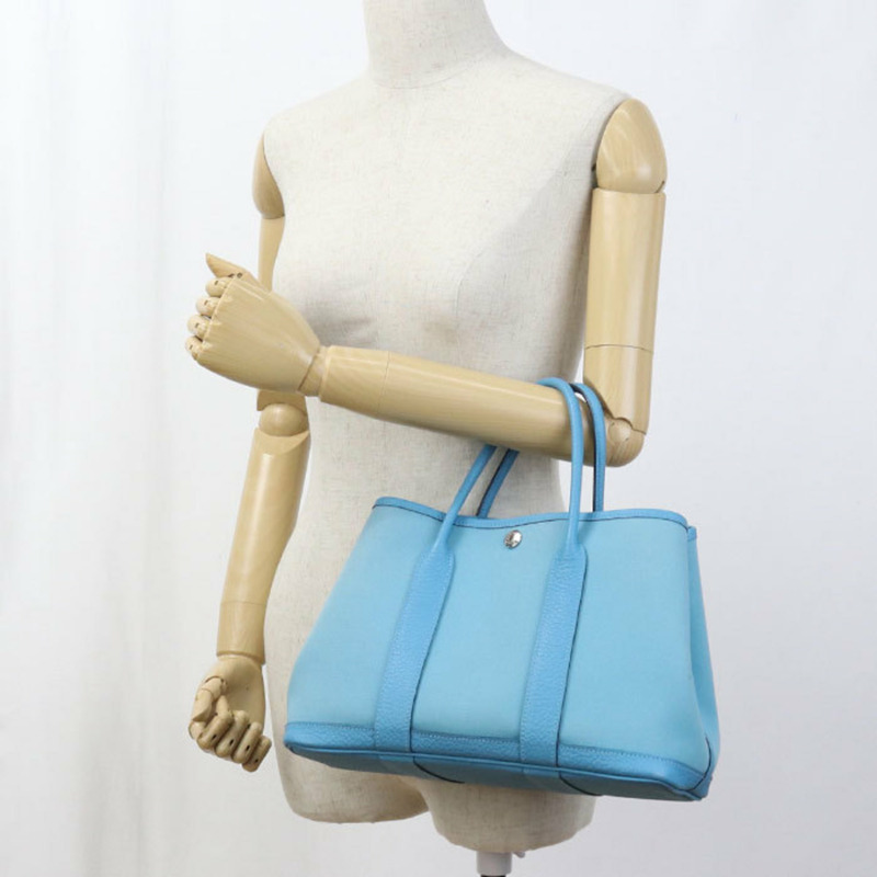 愛馬仕花園派對TPM手提包，D字印記，女士，藍色-7