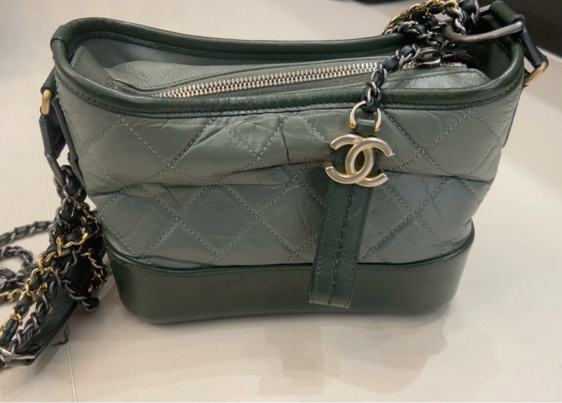 【90%新 ✨ 全網最低價！】Chanel 香奈兒 流浪包 小號 橄欖綠牛皮 金扣 成色好-2