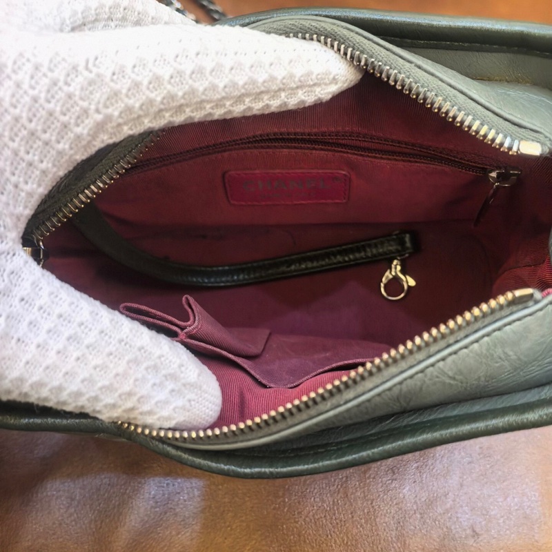 【90%新 ✨ 全網最低價！】Chanel 香奈兒 流浪包 小號 橄欖綠牛皮 金扣 成色好-7