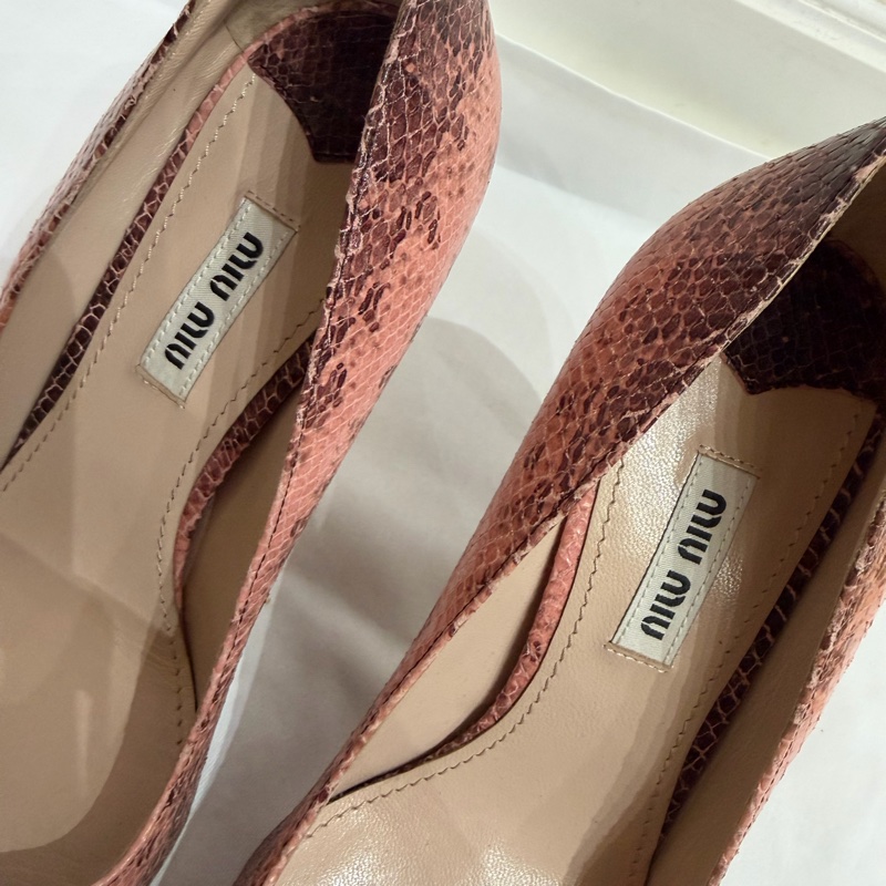 Miu Miu Pink Snakeskin Heels-2