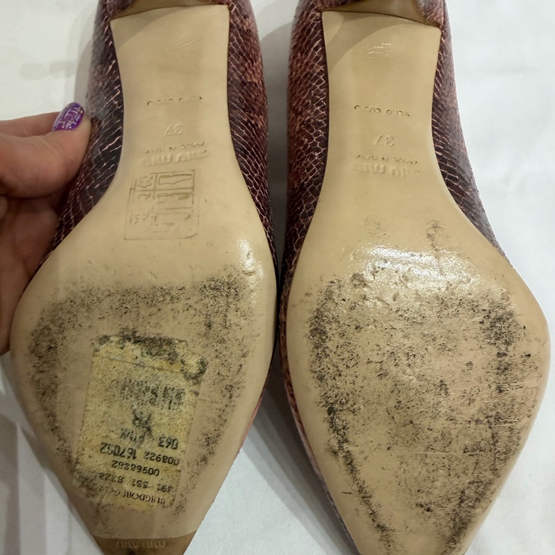 Miu Miu Pink Snakeskin Heels-4
