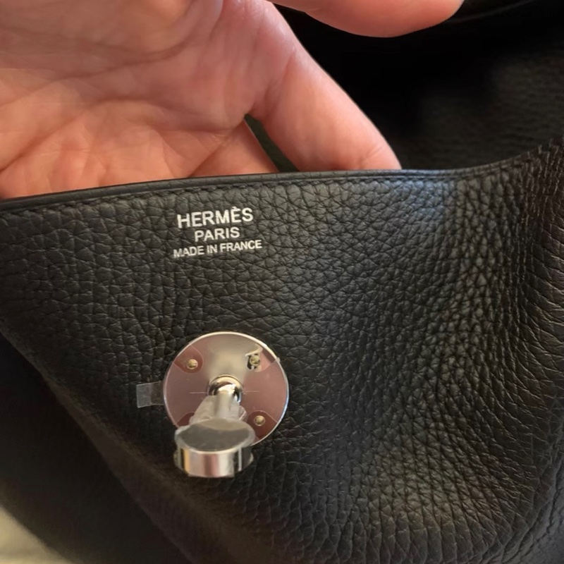 未使用品 Hermes Lindy30 黑銀 TC皮 z刻-2