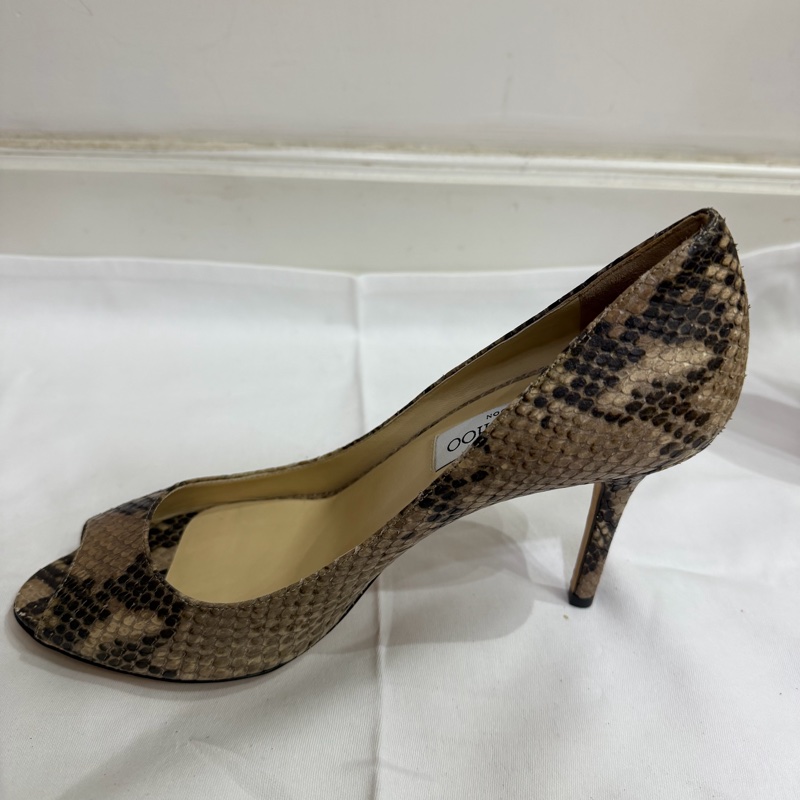 Jimmy Choo Python Peep-Toe Heels-2