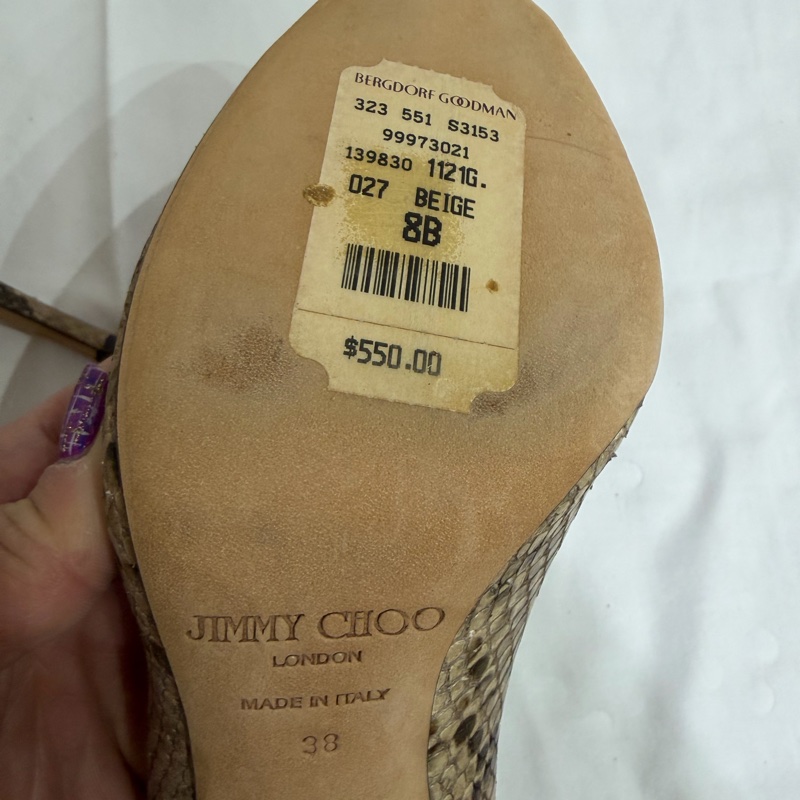 Jimmy Choo Python Peep-Toe Heels-4