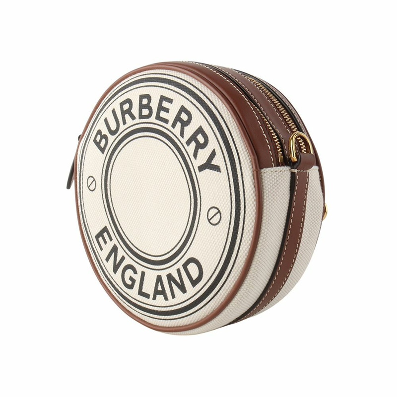 【包稅】BURBERRY Louis Canvas Logo 圓形鈴鼓斜背包 34422-3-1