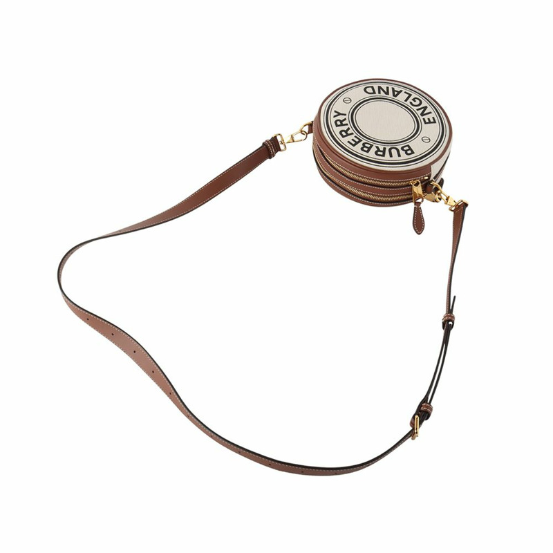 【包稅】BURBERRY Louis Canvas Logo 圓形鈴鼓斜背包 34422-3-3