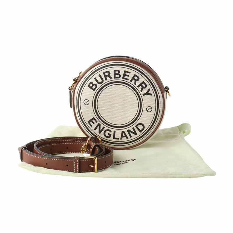 【包稅】BURBERRY Louis Canvas Logo 圓形鈴鼓斜背包 34422-3-7