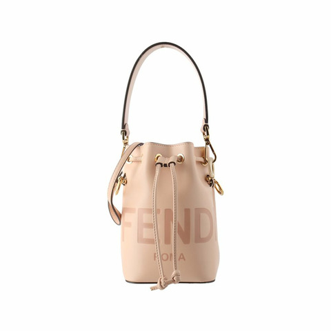 【包稅】FENDI Montrezzo 粉紅 Logo 迷你水桶包 34426Y