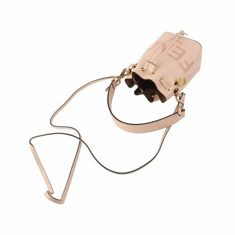 【包稅】FENDI Montrezzo 粉紅 Logo 迷你水桶包 34426Y-3