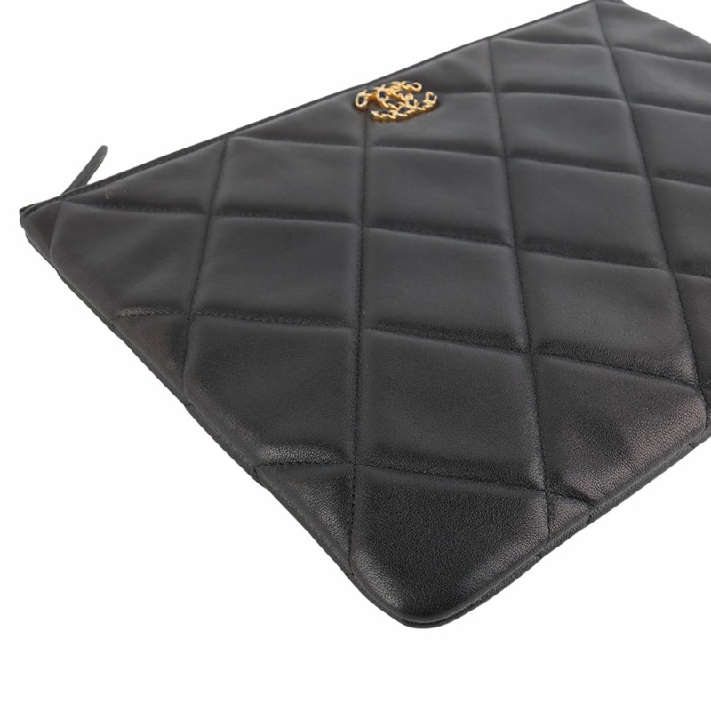 【包稅】CHANEL 19 Nineteen 羊皮口袋手拿包 大號 34432-3-4